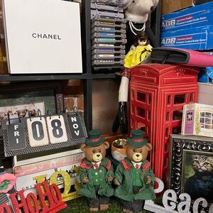 Vintage Bear In Green Vest and Hat Ornament